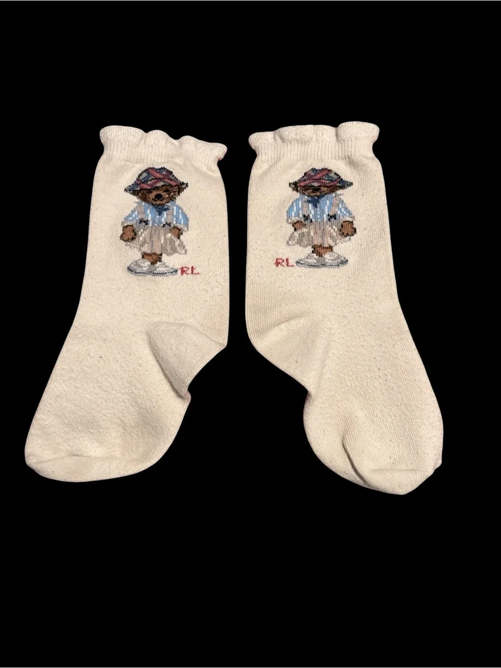 Polo Ralph Lauren Socks Set of 3 Pairs – Size 4-6 (Polo Bear, Dog, Gingham)